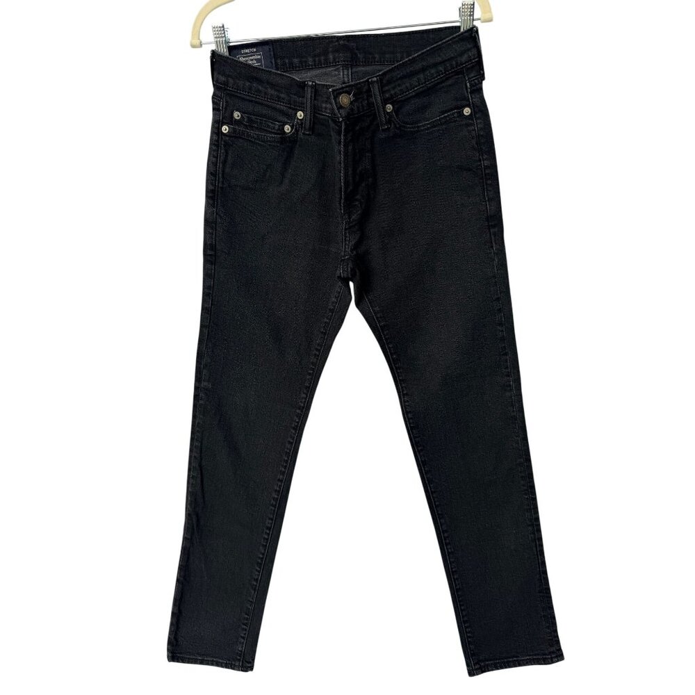Abercrombie & Fitch Mens Skinny Black Jeans 29x30 Stretch Denim - Picture 2 of 11